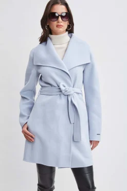 Elie Tahari Tahari Wool Blend Double Face Wrap Coat- Coats