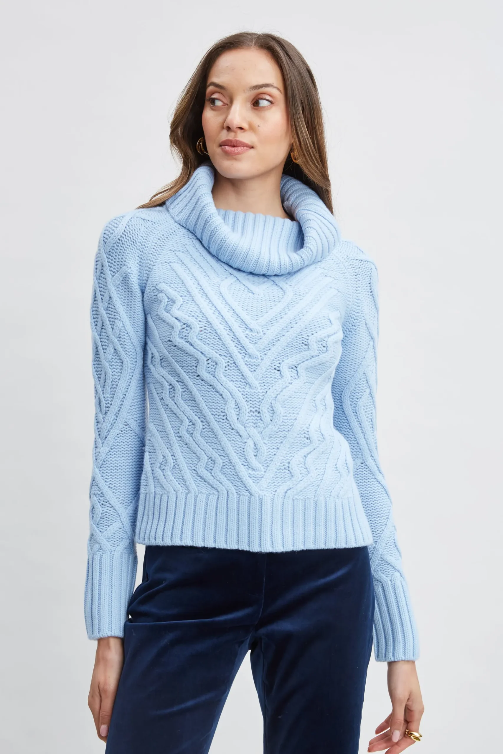 Elie Tahari Texture Turtleneck Wool Sweater- Tops & Sweaters