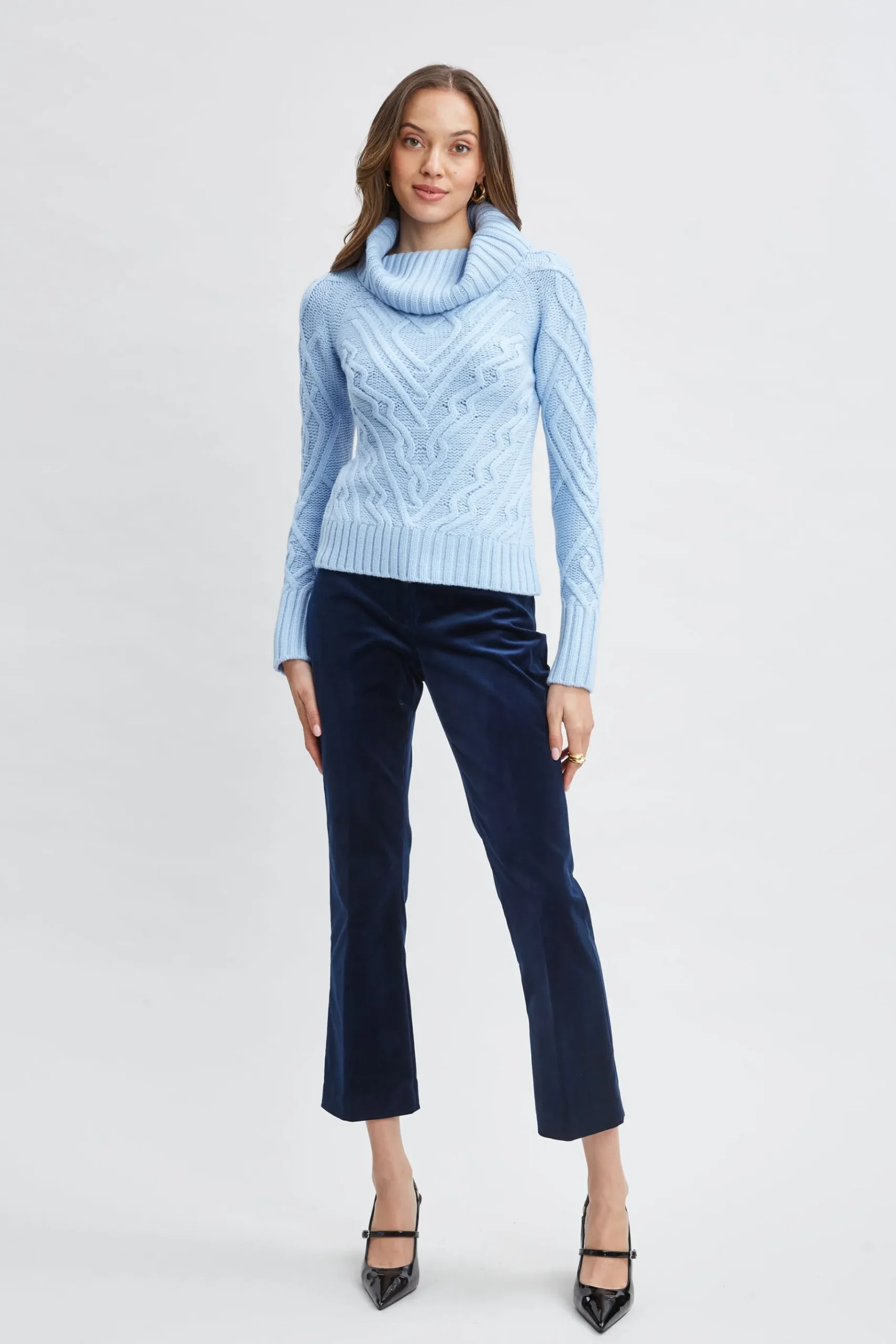 Elie Tahari Texture Turtleneck Wool Sweater- Tops & Sweaters