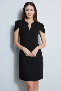Elie Tahari Tulip Ring Shift Dress- Dresses & Jumpsuits|Short Sleeve Dresses