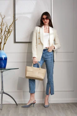 Elie Tahari Tweed Double Breasted Blazer- Jackets & Blazers