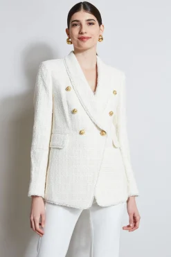 Elie Tahari Tweed Double Breasted Blazer- Jackets & Blazers