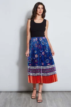 Elie Tahari Twilight Pleated Dress- Sleeveless Dresses|Dresses & Jumpsuits