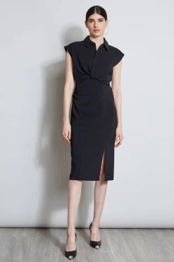 Elie Tahari Twist Button Dress- Dresses & Jumpsuits