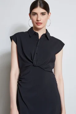 Elie Tahari Twist Button Dress- Dresses & Jumpsuits