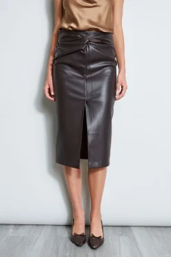 Elie Tahari Twist Vegan Leather Skirt- Bottoms