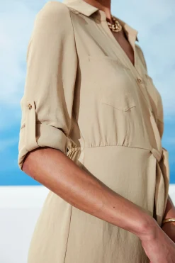 Elie Tahari Utility Tie Shirt Dress- Dresses & Jumpsuits