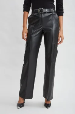 Elie Tahari Vegan Leather Cargo Pant- Bottoms