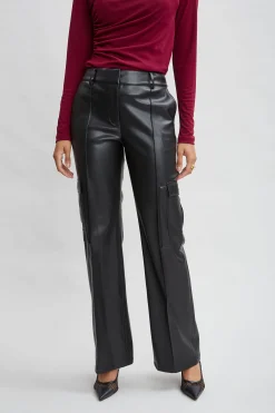 Elie Tahari Vegan Leather Cargo Pant- Bottoms