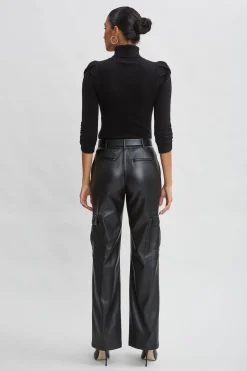 Elie Tahari Vegan Leather Cargo Pant- Bottoms