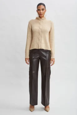 Elie Tahari Vegan Leather Cargo Pant- Bottoms
