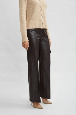 Elie Tahari Vegan Leather Cargo Pant- Bottoms