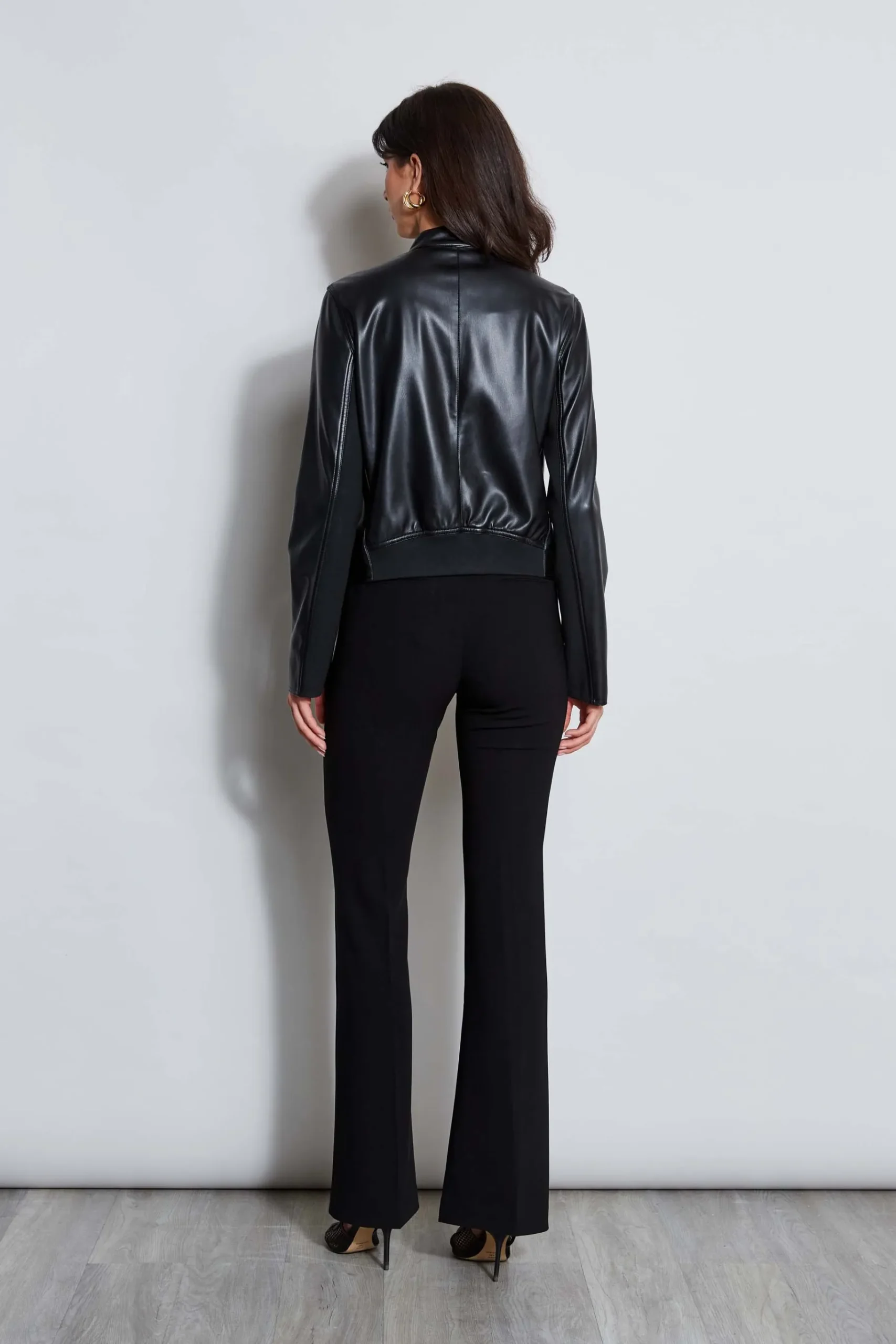Elie Tahari Vegan Leather Moto Jacket- Jackets & Blazers|Suiting