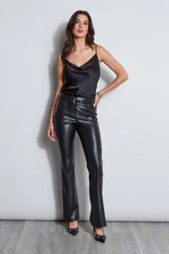 Elie Tahari Vegan Leather Seam Pant- Bottoms|Suiting