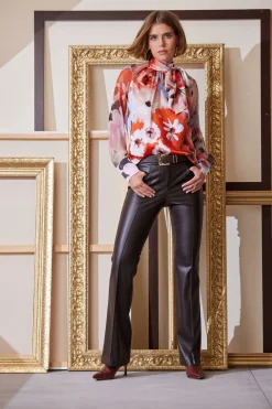 Elie Tahari Vegan Leather Seam Pants- Bottoms