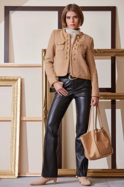 Elie Tahari Vegan Leather Seam Pants- Bottoms