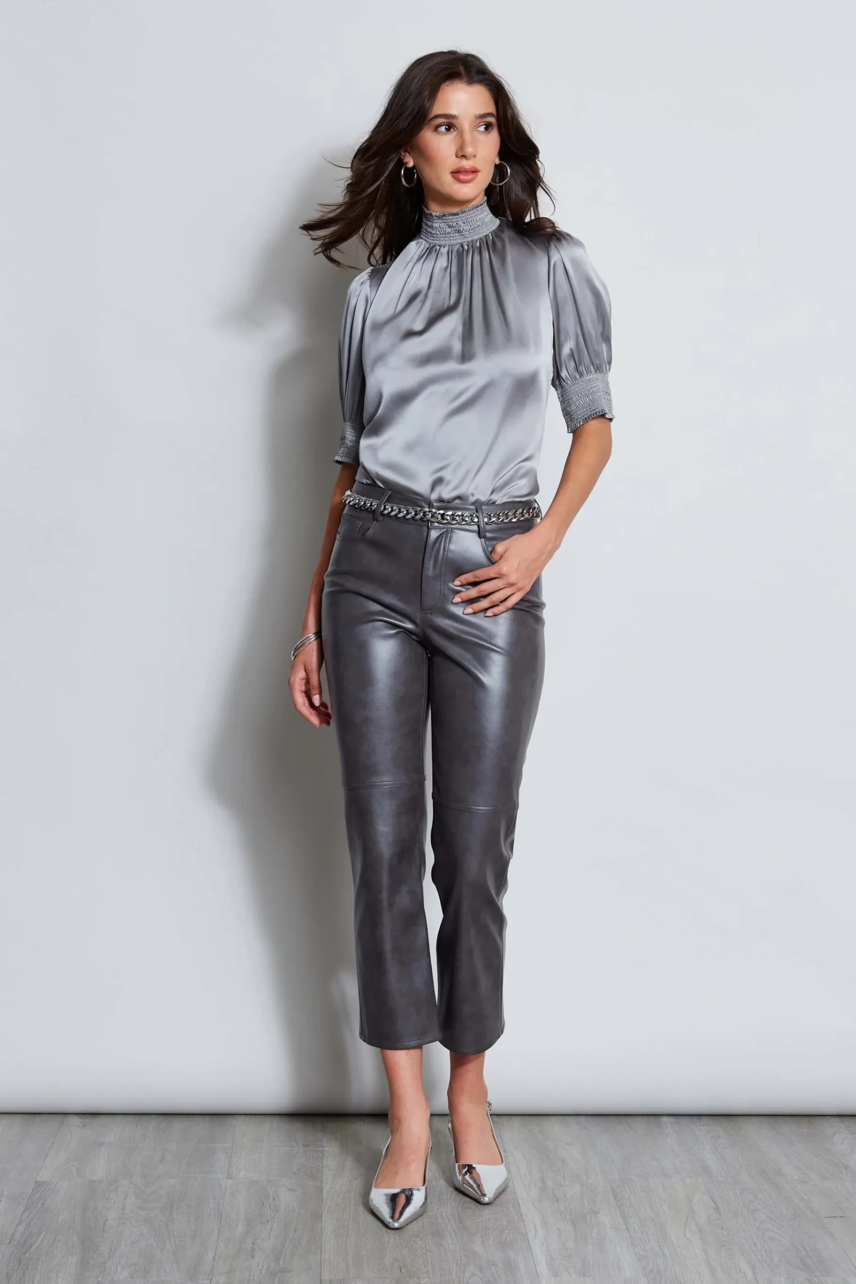 Elie Tahari Vintage Vegan Leather Pant- Bottoms