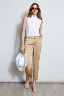 Elie Tahari Washed Satin Fluid Pant- Bottoms
