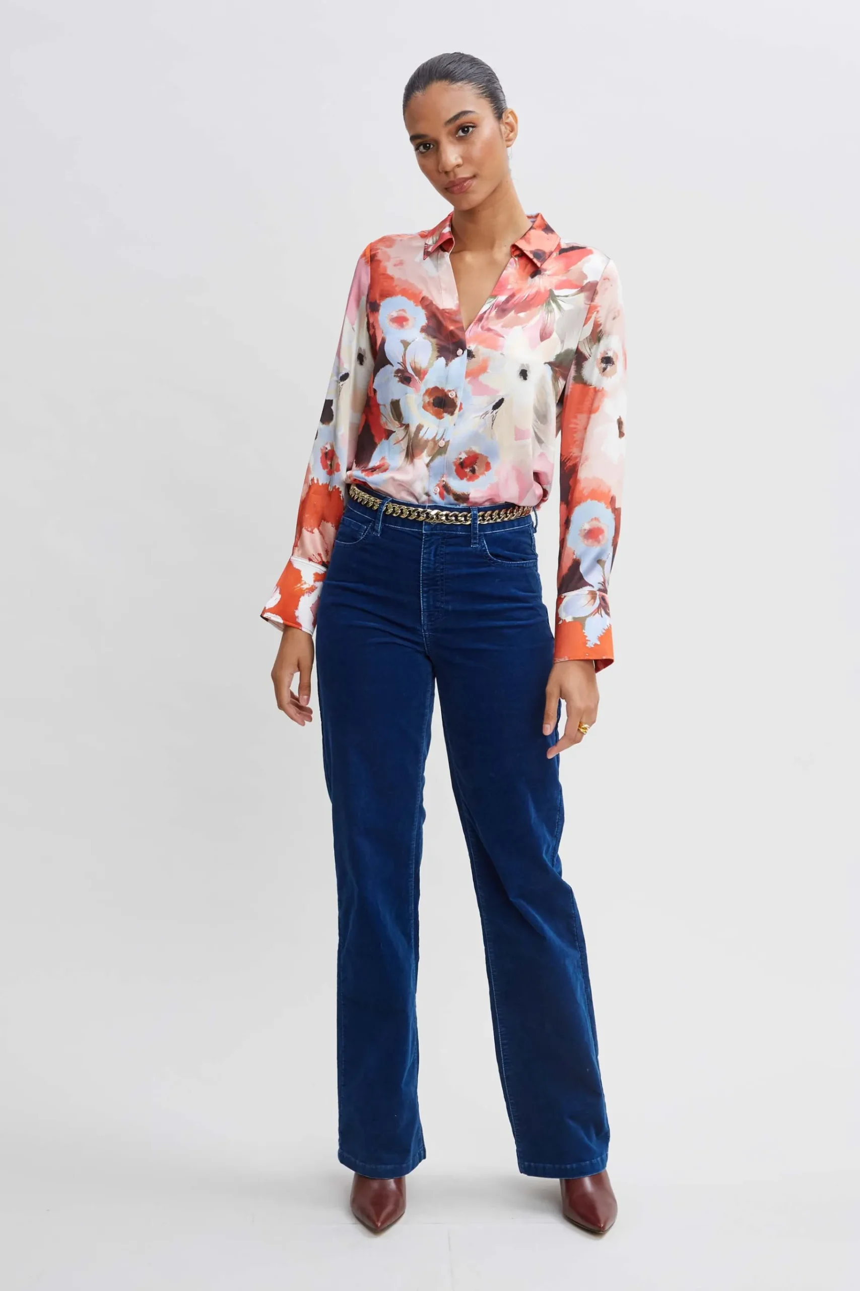 Elie Tahari Washed Velvet Pant- Bottoms