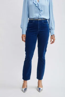 Elie Tahari Washed Velvet Slim Pant- Bottoms