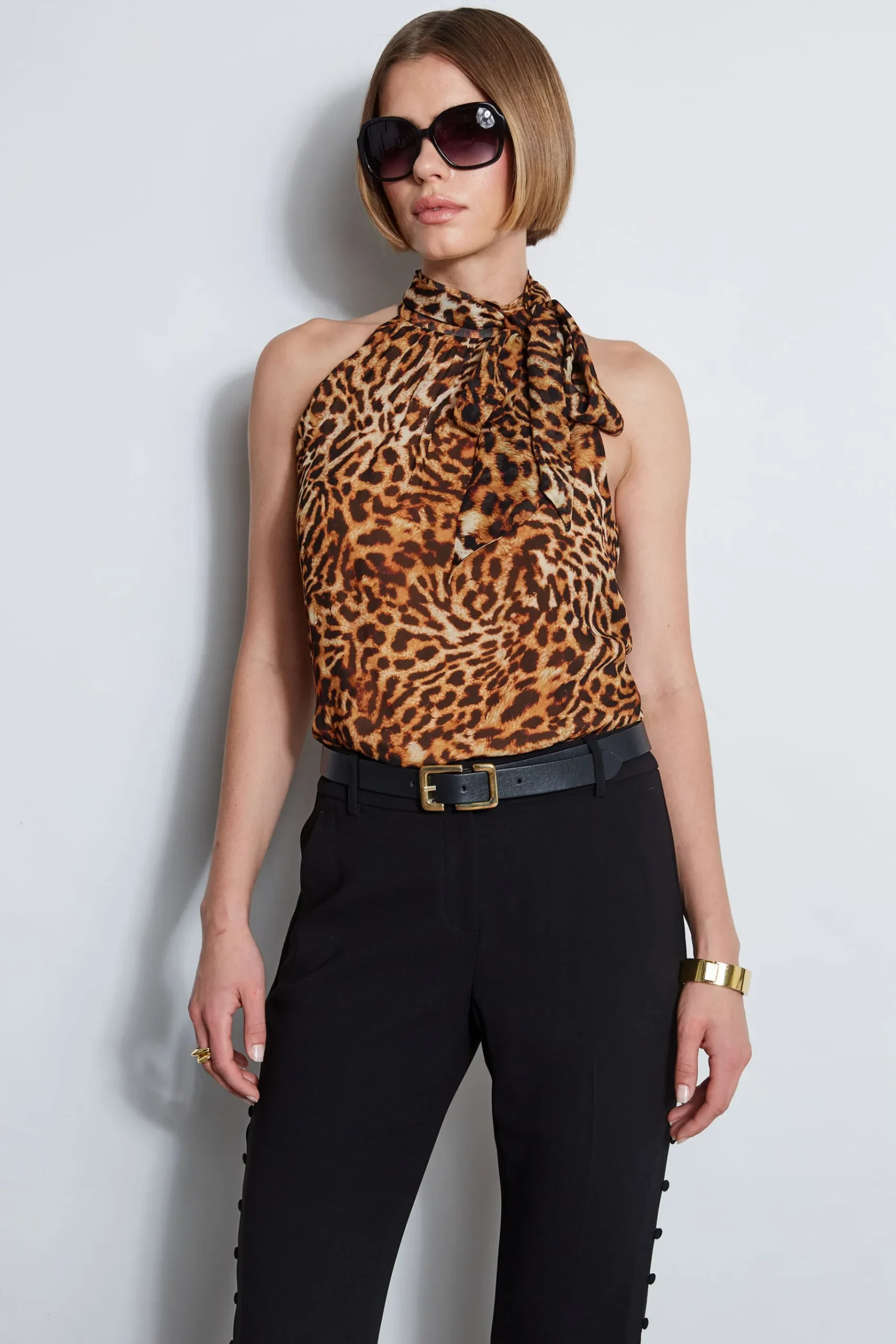 Elie Tahari Wildcat Halter Top- Tops & Sweaters
