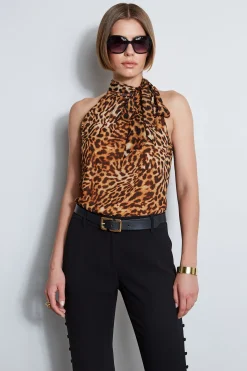 Elie Tahari Wildcat Halter Top- Tops & Sweaters