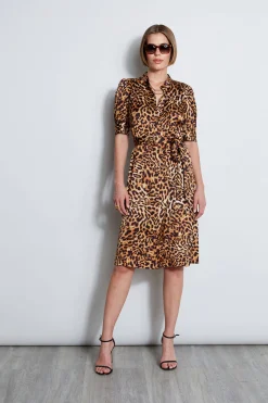 Elie Tahari Wildcat Shirt Dress- Dresses & Jumpsuits|Short Sleeve Dresses