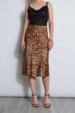 Elie Tahari Wildcat Slip Midi Skirt- Bottoms