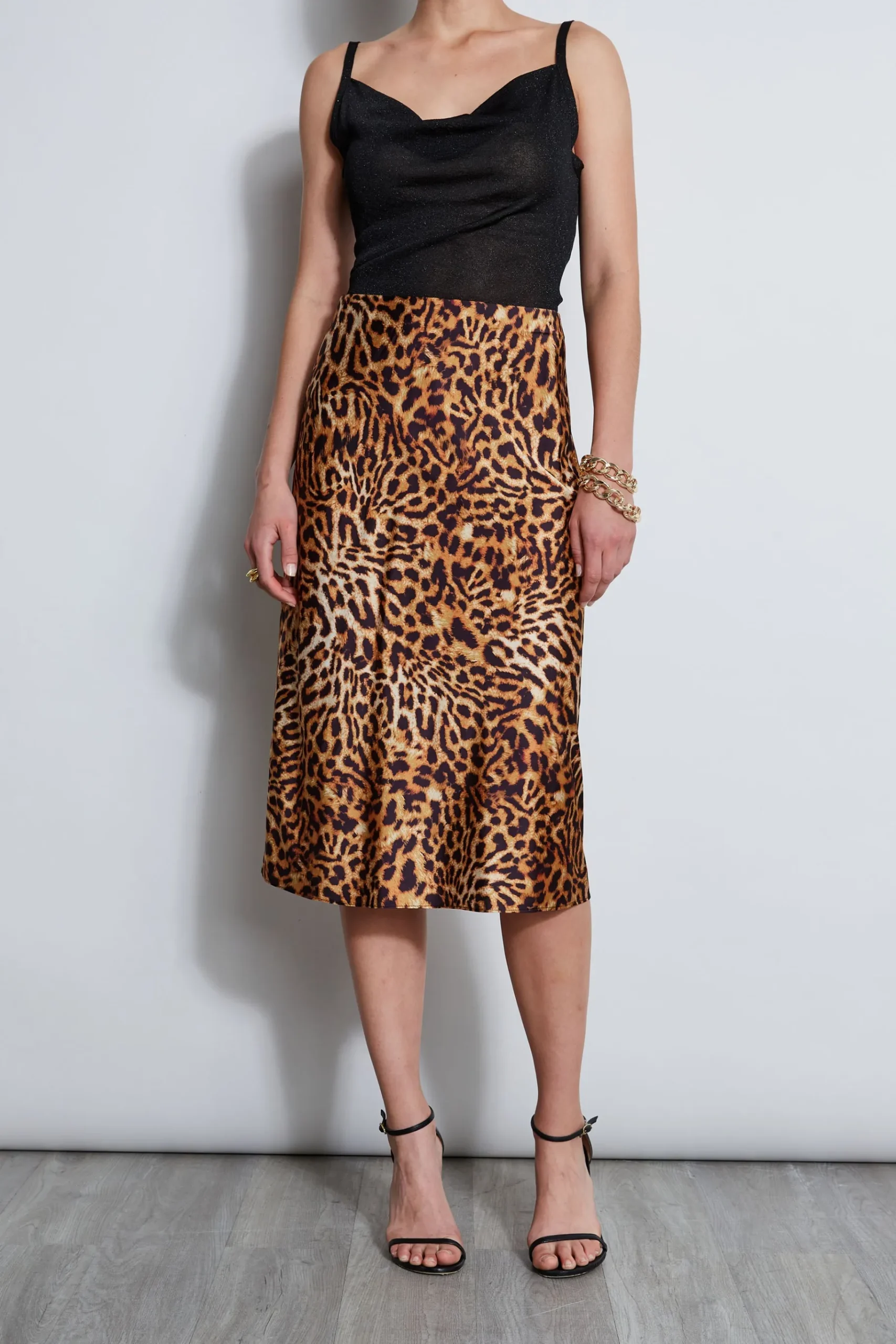 Elie Tahari Wildcat Slip Midi Skirt- Bottoms