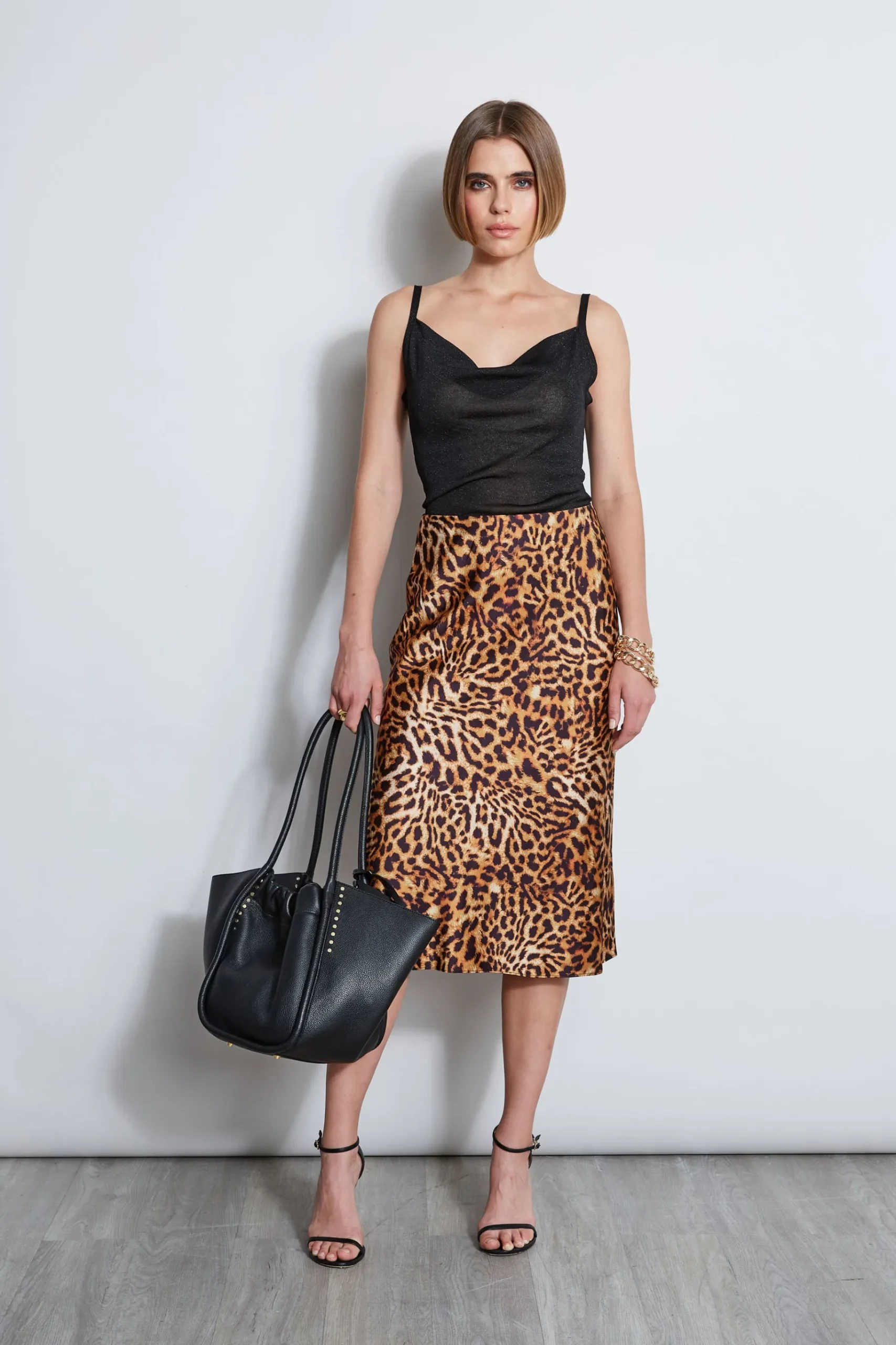 Elie Tahari Wildcat Slip Midi Skirt- Bottoms