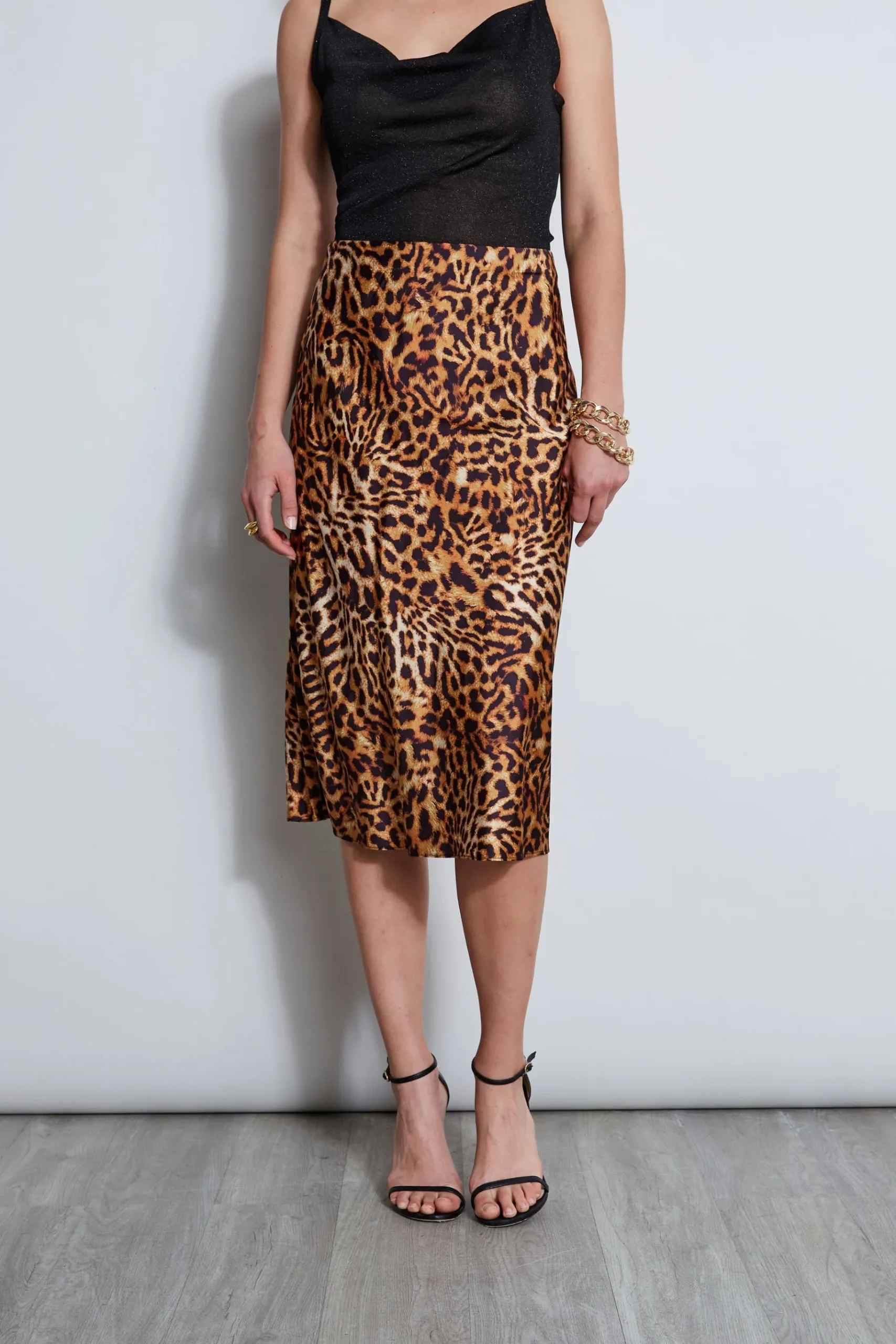 Elie Tahari Wildcat Slip Midi Skirt- Bottoms