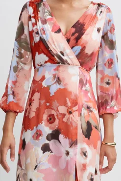 Elie Tahari Wintergarden Floral Dress- Dresses & Jumpsuits|Long Sleeve Dresses