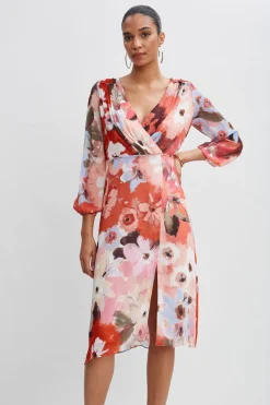 Elie Tahari Wintergarden Floral Dress- Dresses & Jumpsuits|Long Sleeve Dresses
