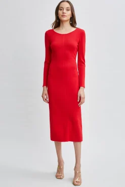 Elie Tahari Wool Draped Chain Sweater Dress- Dresses & Jumpsuits